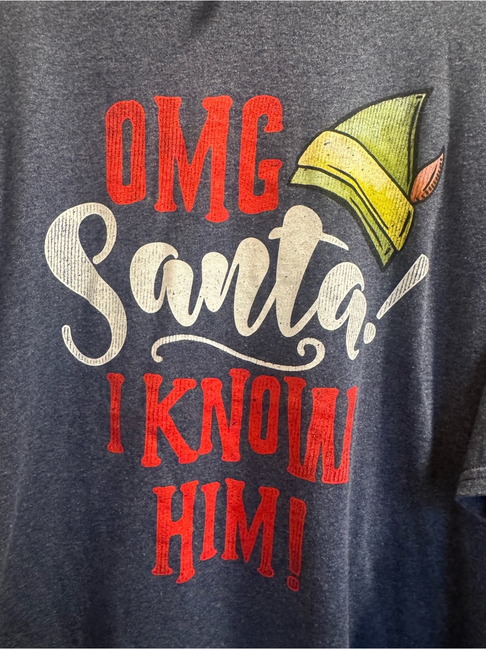 Christmas tee, ‘OMG Santa I Know Him!'